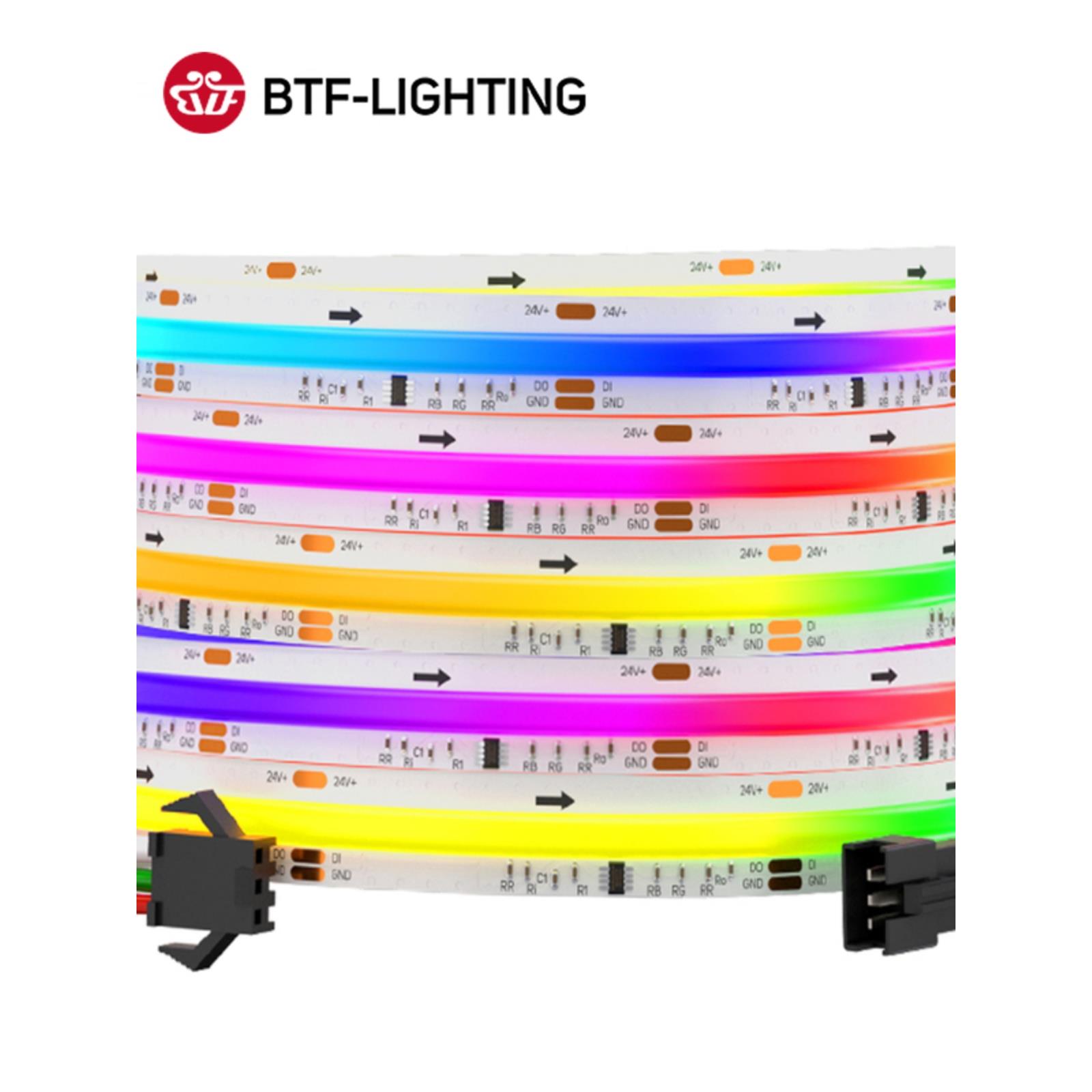 24V柔性FCOB幻彩LED灯条WS2811RGB全彩720灯编程流水COB匀光灯带