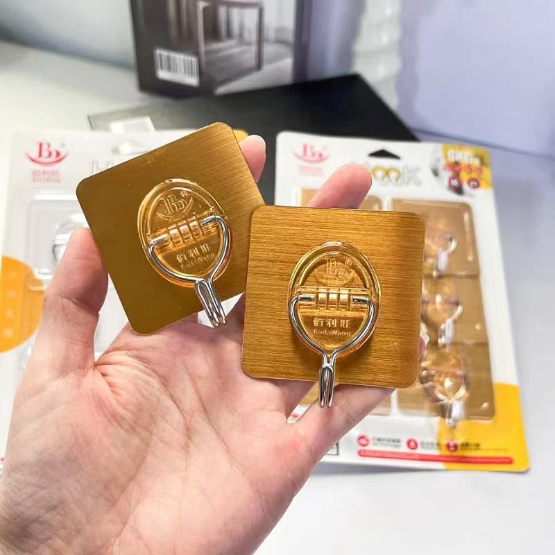 佰利旺挂钩免打孔强力承重挂书包收纳挂架厨房进门玄关勾门后透明