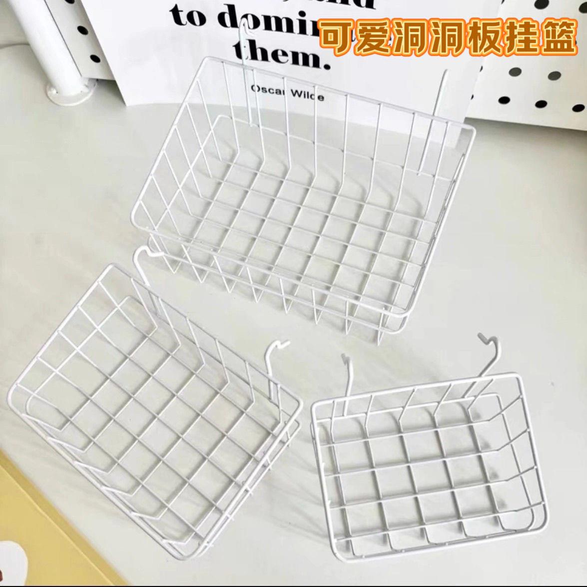 带勾洞洞挂篮铁丝网配件置物架超市网格货架托 托盘置物篮悬挂式