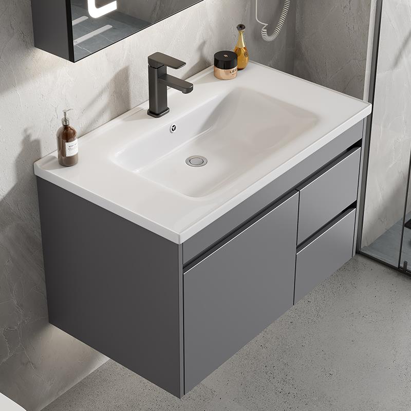 浴室柜组合挂墙式一体陶瓷洗脸盆卫生间洗手盆家用小户型洗漱台池