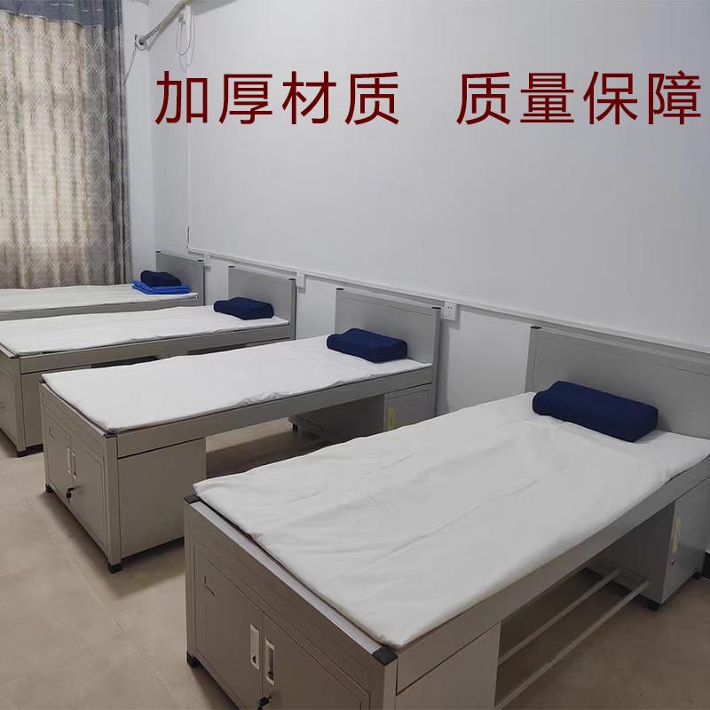 钢制加厚单人铁床单层铁架床宿舍90公分铁艺床1米制式铁皮军官床