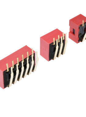 DA-2.54MM 拨码开关 弯脚 红色 侧拨 直插 1/2/3/4/5/6/8/10/12位