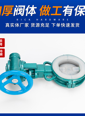 铸钢衬四氟涡轮蝶阀D371F46-16C衬氟耐酸碱耐腐蚀阀门DN50 80 100