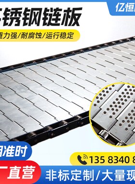 不锈钢耐高温链板金属输送链板果蔬清洗传动链板热处理排屑机链板