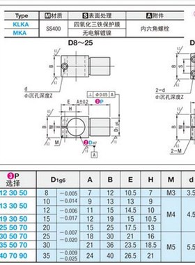 支柱固定夹 悬臂型 KLKA MKA ALKA SLKA360度旋转固定夹 旋转支架