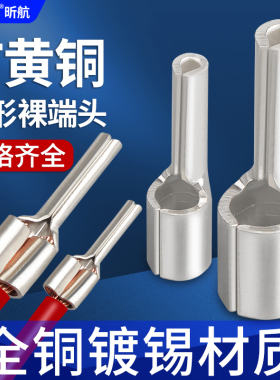 针形裸端子插针式接线端子紫铜冷压端子IT电表插针断路器插针