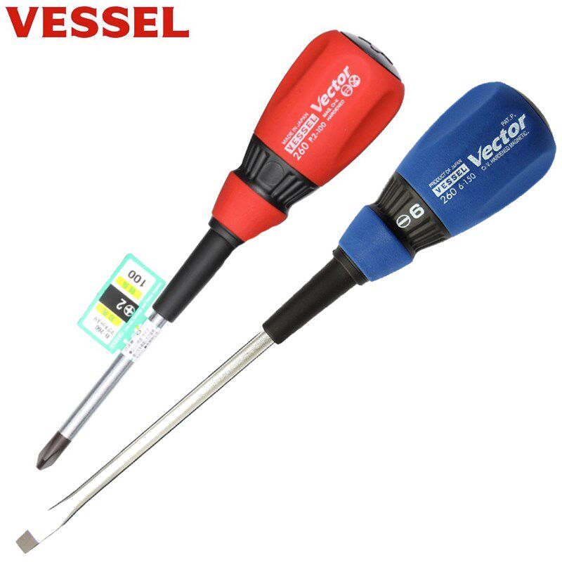 日本威威防滑大手柄螺丝刀加硬胶柄起子批进口强磁性十字一改锥