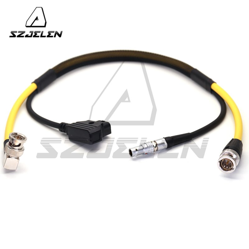 SamHD 703 cine7监视器电源线SDI线二合一 DTAP 转0B2针+SDI直弯