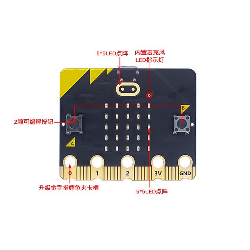 microbit主板开发板入门学习套件Python儿童编程 micro:bit V2
