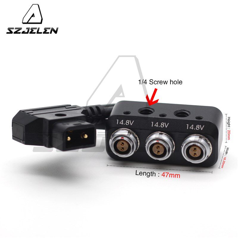 D-Tap/B口带芯片转0B 2针 ARRI /RED  摄像机电源分配器