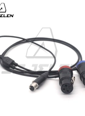 Zaxcom qrx200 音频转换线 ta5f mini卡农5芯母转双弯卡农3针母