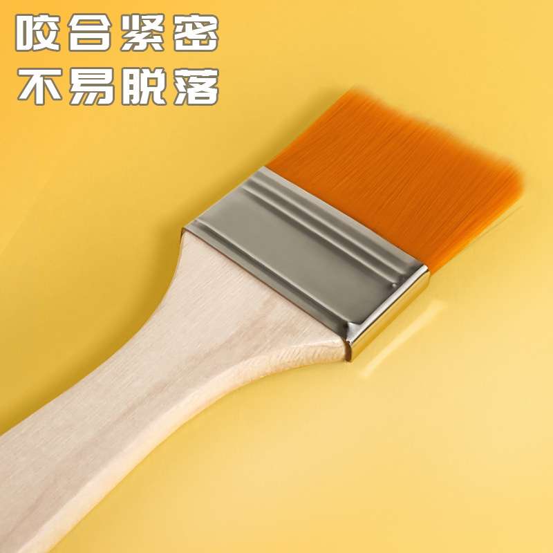 尼龙毛刷软头尼龙板刷美术手绘墙绘笔刷短柄油画丙烯水粉颜料刷子