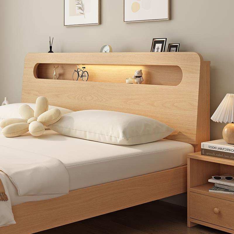 新疆包邮实木床现代简约1.5m家用主卧床1米8双人床出租房用经济型