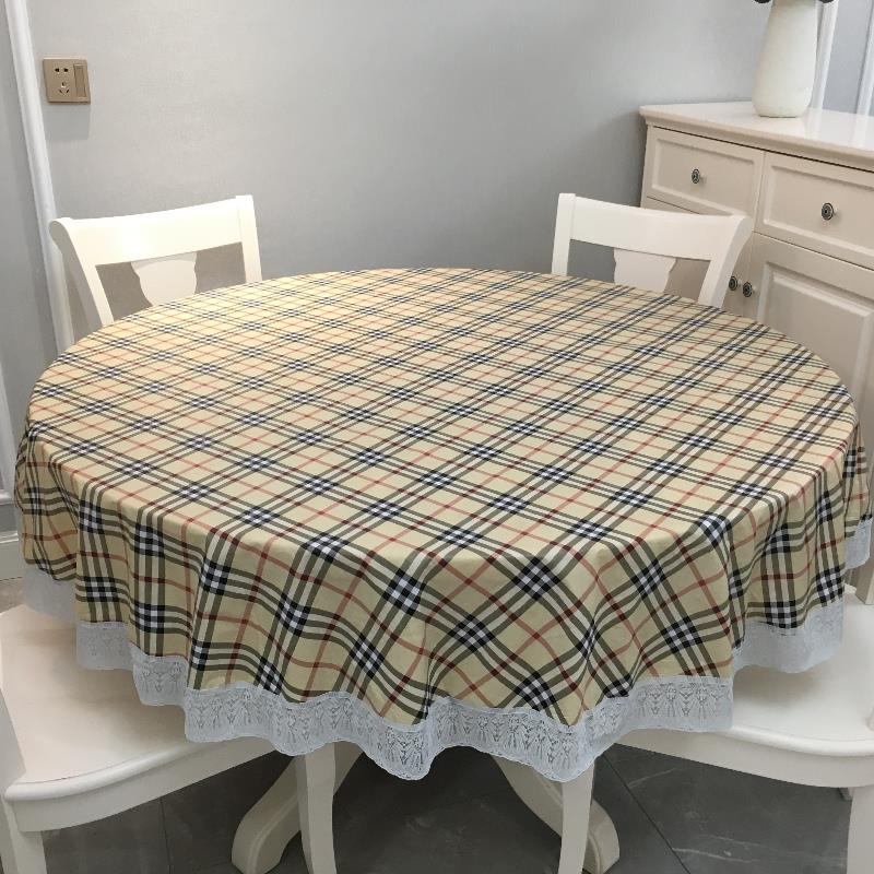 加厚大圆桌布防水防油免洗PVC田园桌垫饭店饭厅圆形桌布塑料防烫