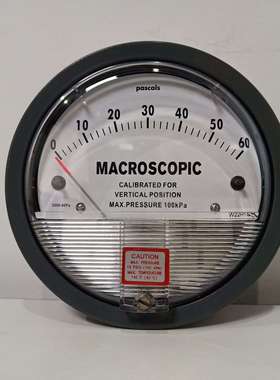 上海梓缘销售 ZYSENSOR差压表 2000-60PA 指针式 双刻度差压表