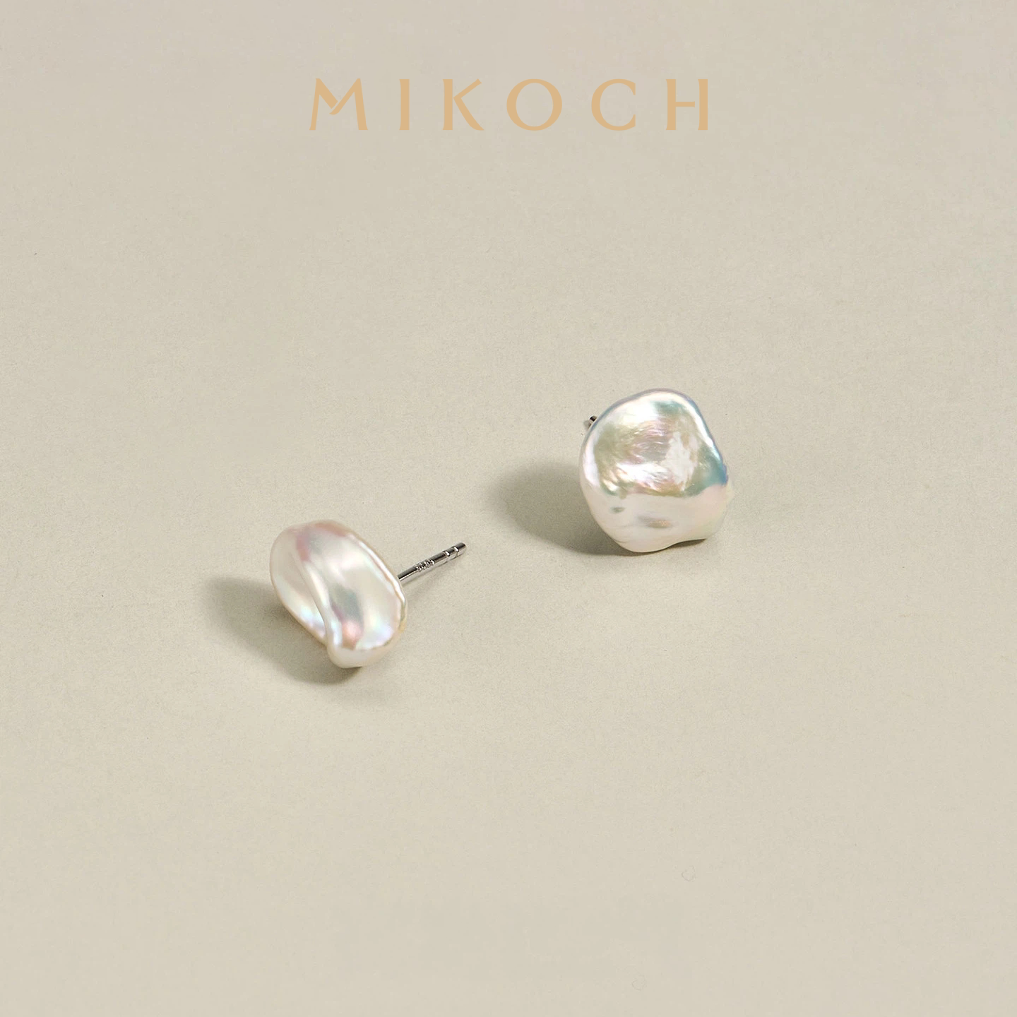MIKOCH法式高级感巴洛克珍珠耳钉女小众设计不规则水滴耳环气质