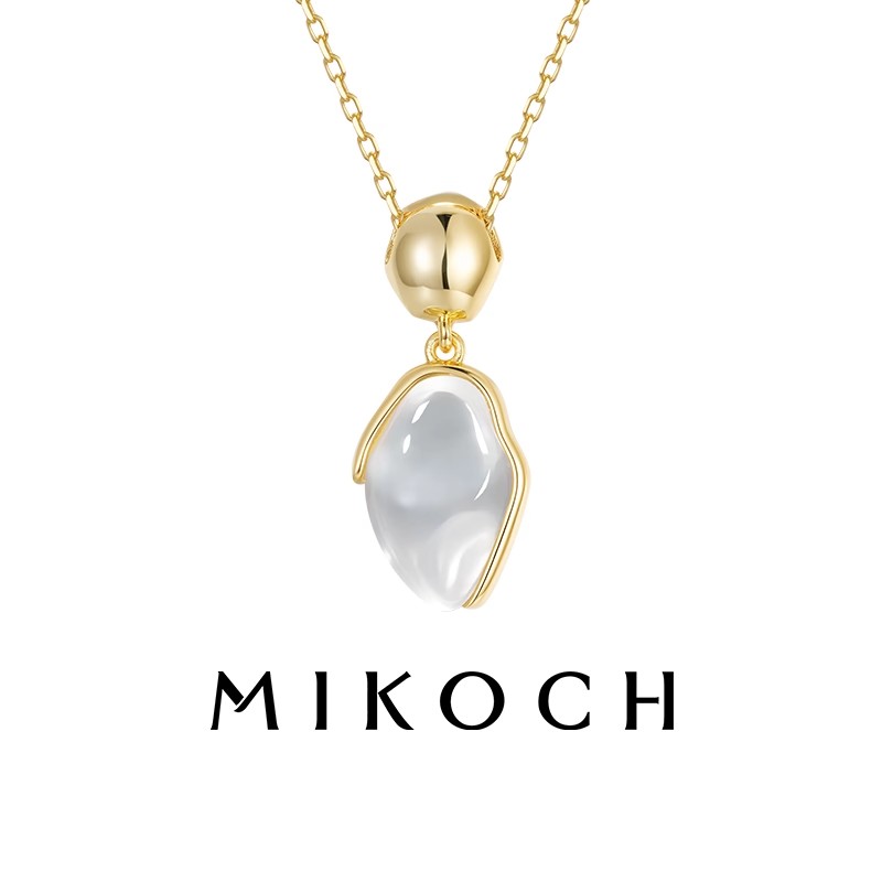 MIKOCH白水晶项链925银镀金锁骨链女2025高级感轻奢小众配饰