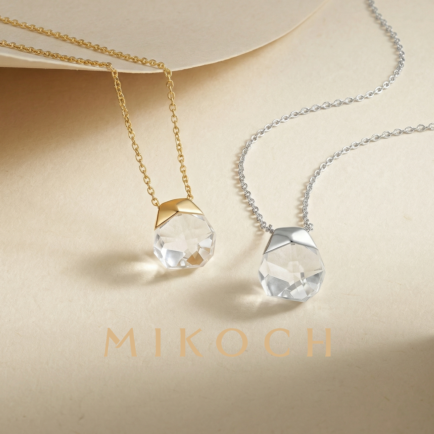 MIKOCH小冰晶项链925银项链白水晶锁骨毛衣链 高级气质毛衣链小众