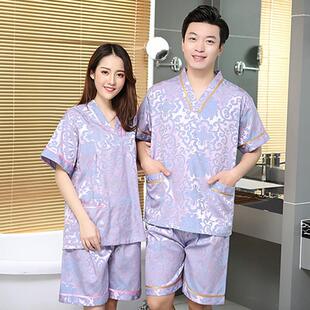 全棉套装 胖妹妹汗蒸服女款 男浴服按摩服情侣桑拿服洗浴服