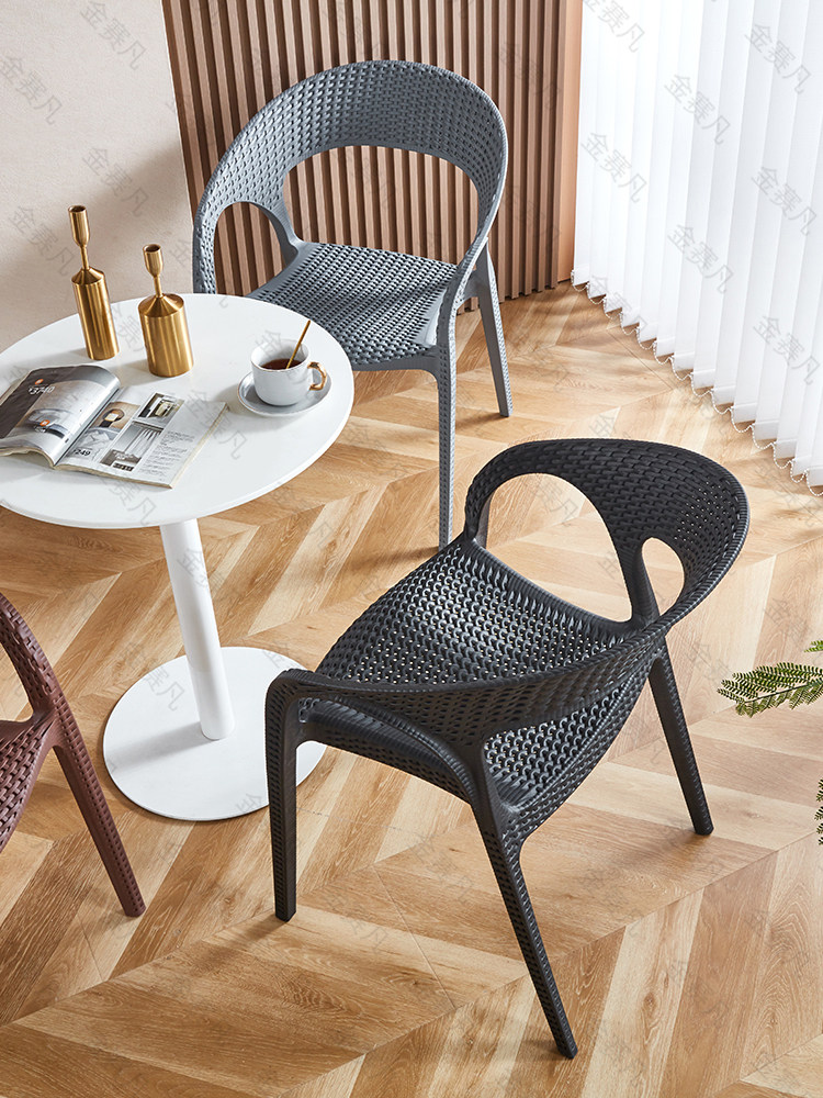 斯堪的纳维亚咖啡馆餐椅家庭简单靠背办公椅奶茶店椅流行椅阳台花