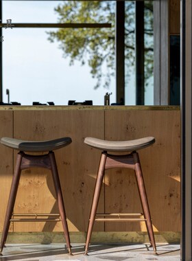 北美中古吧台椅现代实木吧台凳岛台脚