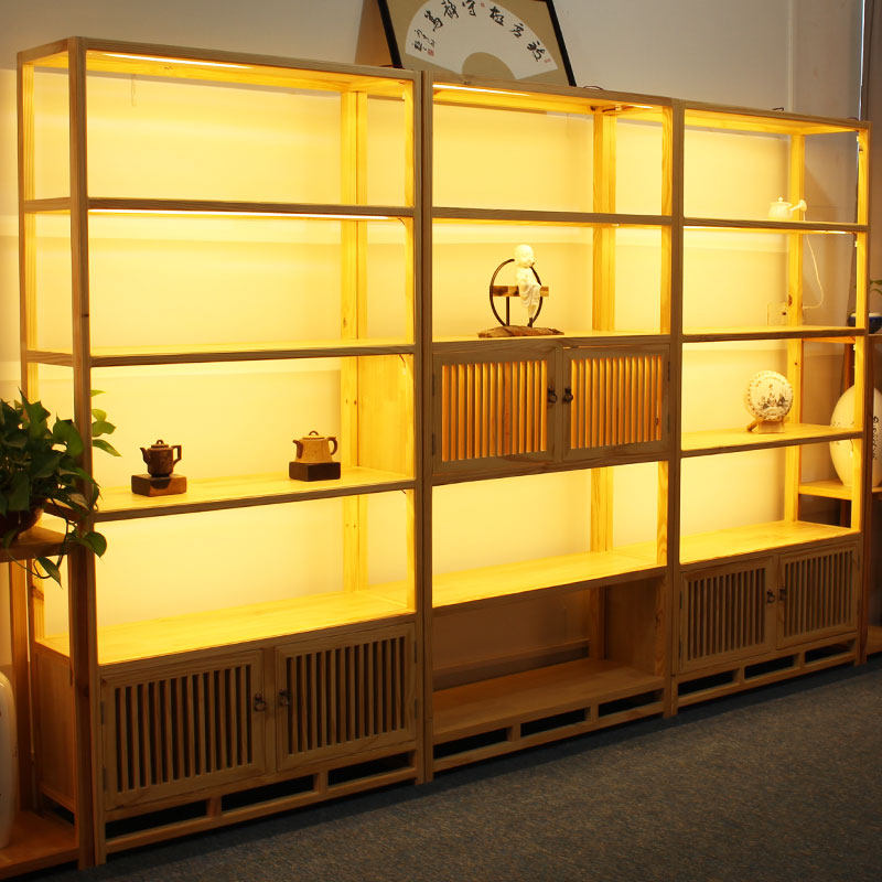 实木博古架茶叶茶具货架多宝阁展示柜现代