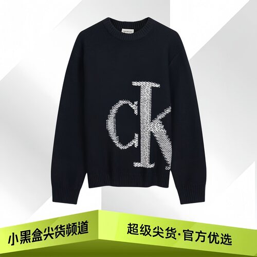 Calvin Klein CK Jeans休闲通勤提花圆领打底衫毛衣 男款4RH311G