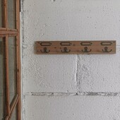 自制怀旧中古香杉木衣钩带标签复古风门后大衣挂钩做旧 番茄森森