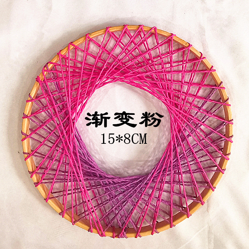 绳线编织圆环立体挂饰吊饰背景墙相片墙网格竹子饰框幼儿园环创