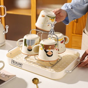 水杯组合家用陶瓷杯马克杯 舍里一家人马克杯客厅乔迁新居杯具套装
