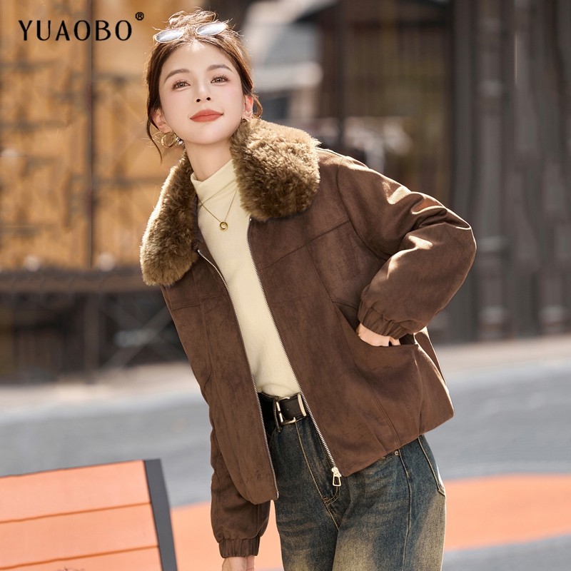 休闲时尚加绒加厚派克服女2025新款冬季保暖棉衣外套洋气短款棉服