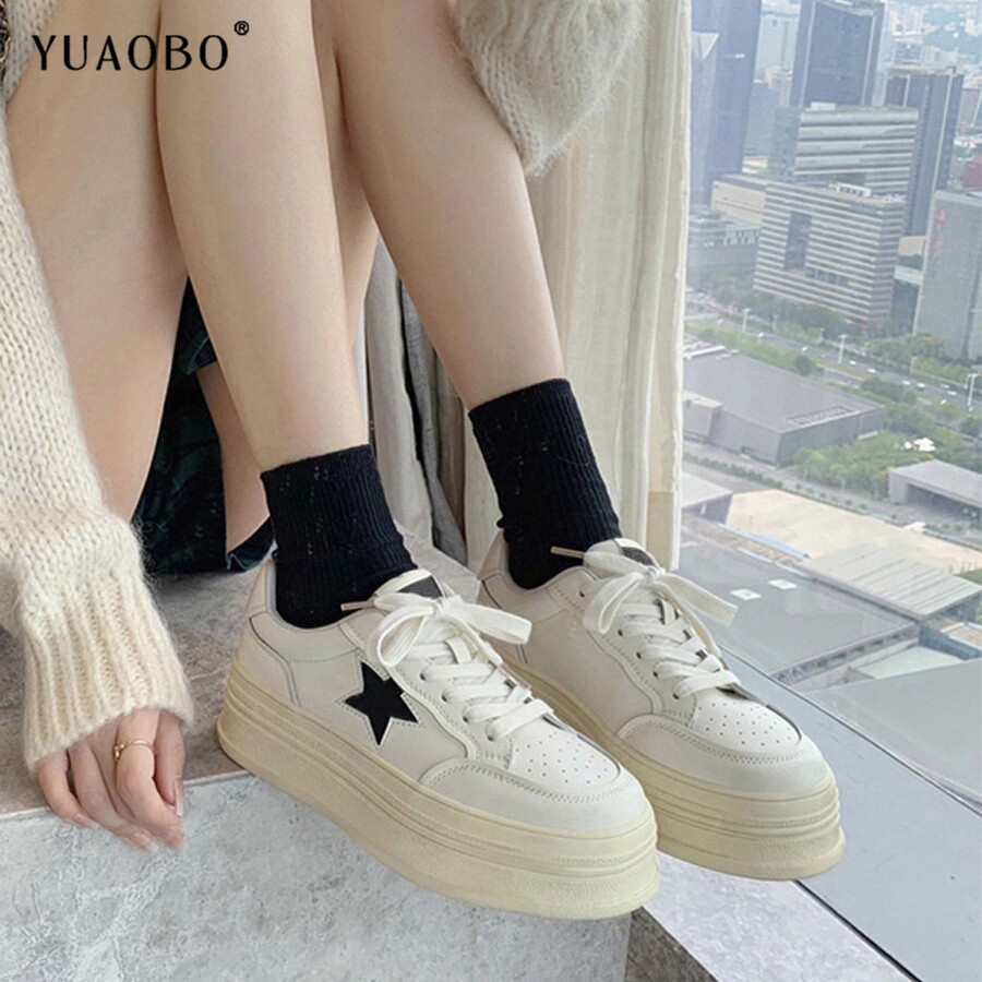 星星小白鞋女2026春季新款女鞋小个子松糕厚底增高板鞋百搭运动鞋