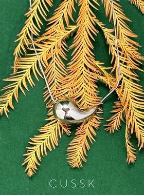 CUSSK 铜高级感金属冷淡风立体水滴极简百搭气质锁项链日常网红