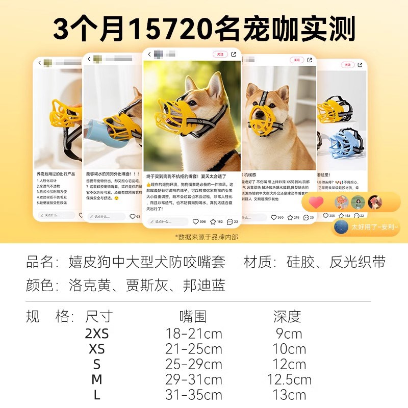 狗狗嘴套防咬防叫狗口罩防乱吃嘴罩中型犬止吠器比熊柯基宠物用品