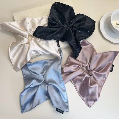 韩系满天星缎面方巾大肠发圈纯色