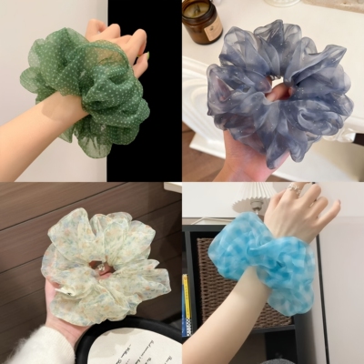 韩系ins复古绿波点大肠圈