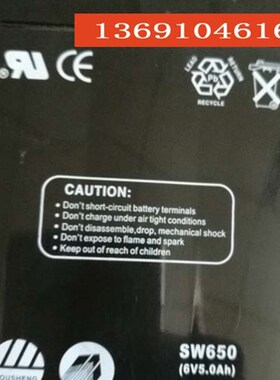 SUNNYWAY蓄电池 SW650 6V5.0AH电动玩具车 儿童遥控车 电子秤电瓶