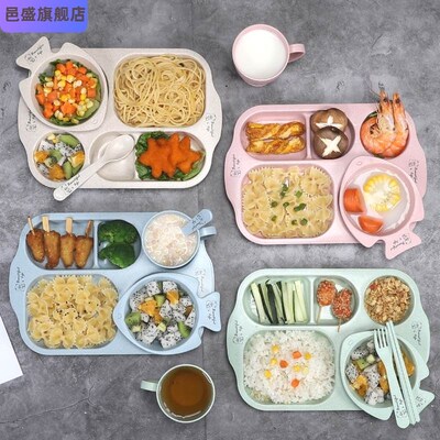 带套装学生儿童套餐餐盘商用装餐具筷环保托管班饭碗双耳碗微波炉