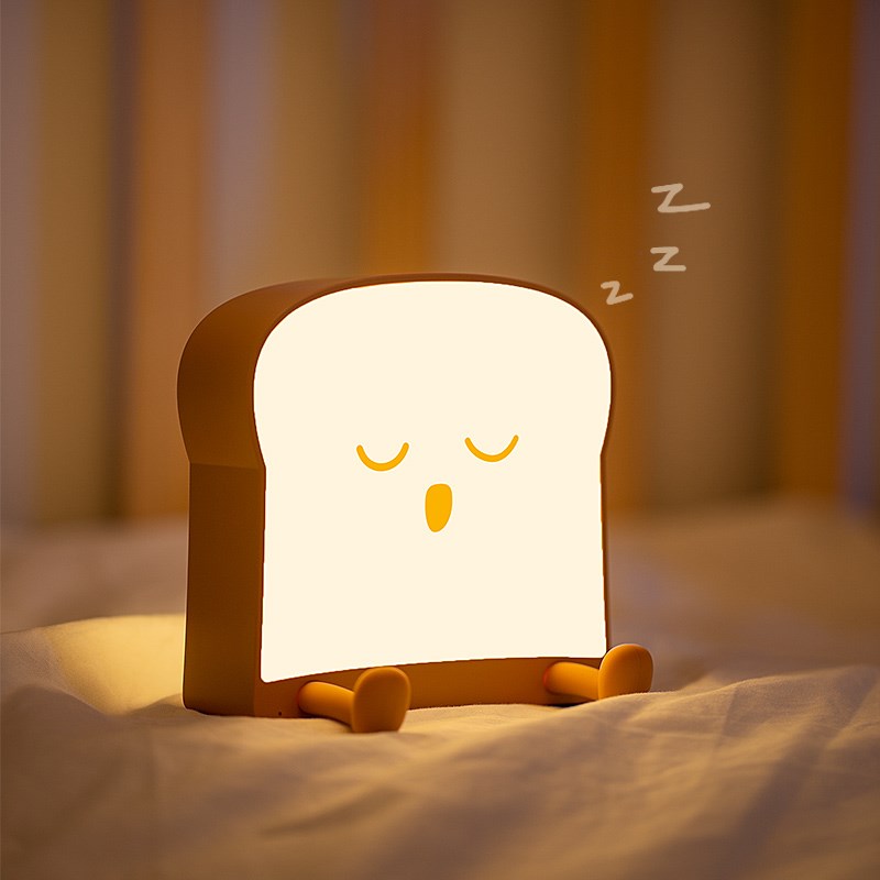 吐司面包小夜灯婴儿宝宝哺乳夜光护眼睡眠喂奶充电宿舍创意拍拍