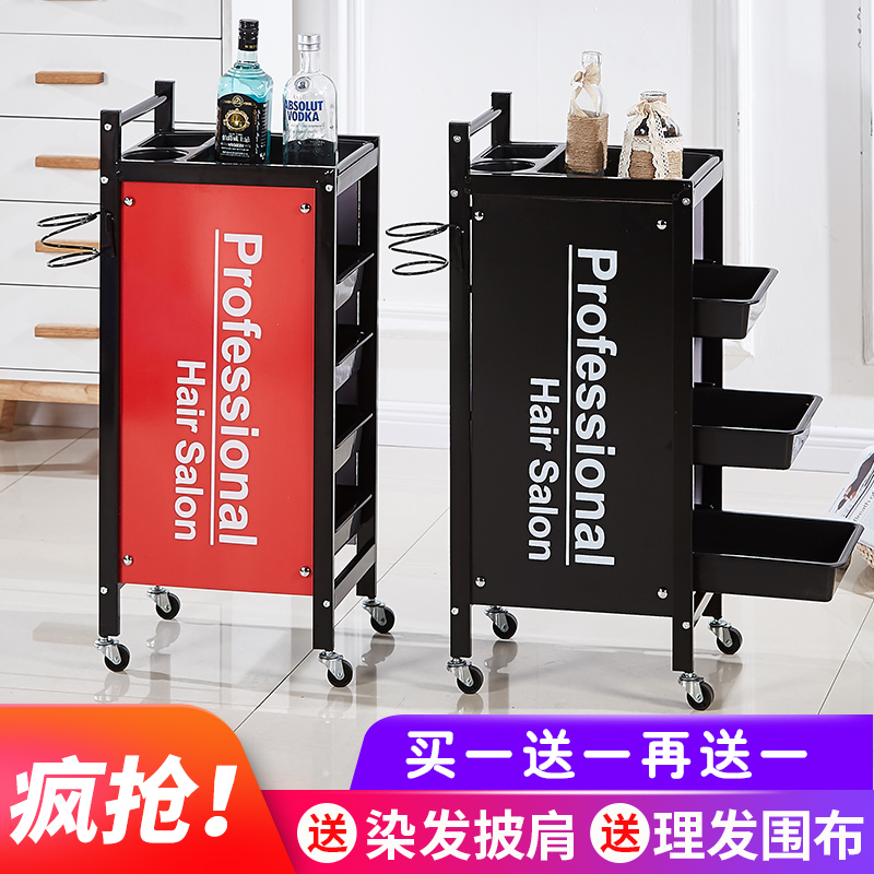 复古美发车发廊手推车杠车特价理发店烫染工具车美容小推车