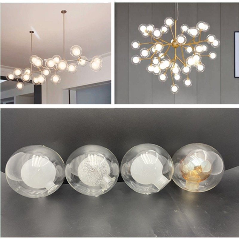 g9球中球奶白色圆球形玻璃双层灯罩g4小螺口吊灯外壳灯具配件