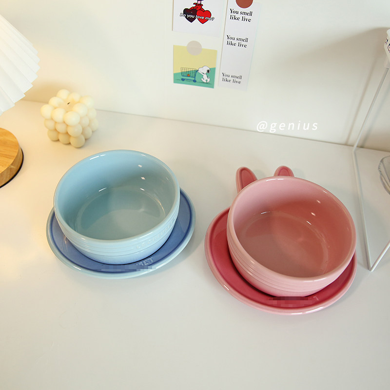 微波炉专用 兔子熊宠物陶瓷盘子儿童可爱沙拉平底碗大号餐具渐变,餐饮具,碗,淘宝优惠券,粉丝福利购,淘宝优惠卷