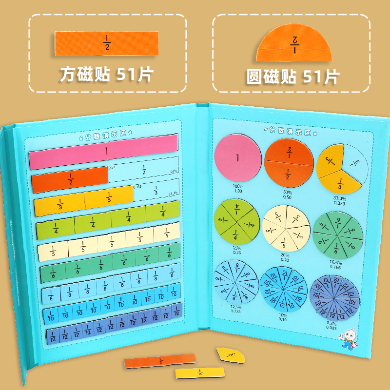 【多奇】磁性分数演示器分数盘学习盘分子分母认知加减法运算计算