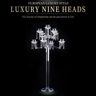 欧式 家用餐桌烛光晚餐道具浪漫 蜡烛台水晶金属烛台摆件轻奢华美式