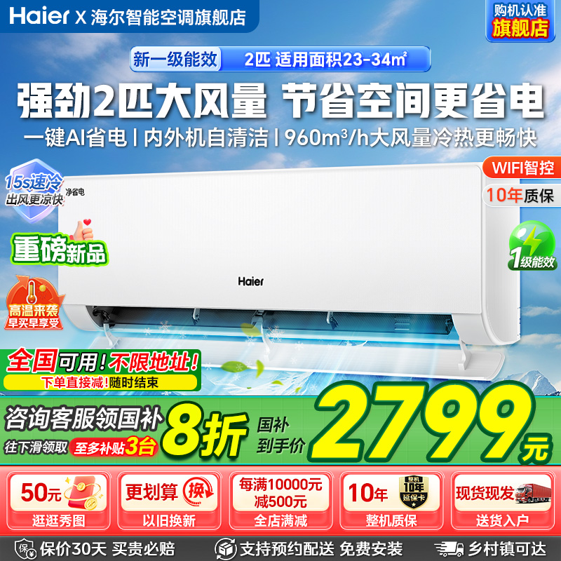 海尔净省电2匹空调挂机