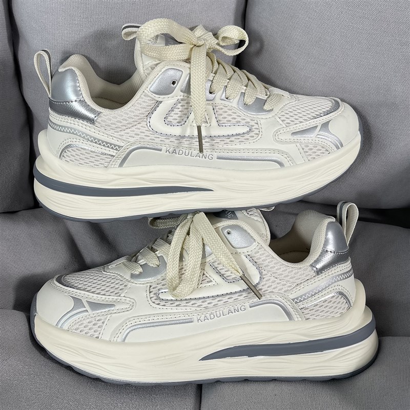 老爹鞋2024新款网面透气男鞋休闲鞋百搭情侣款厚底潮流运动鞋男款