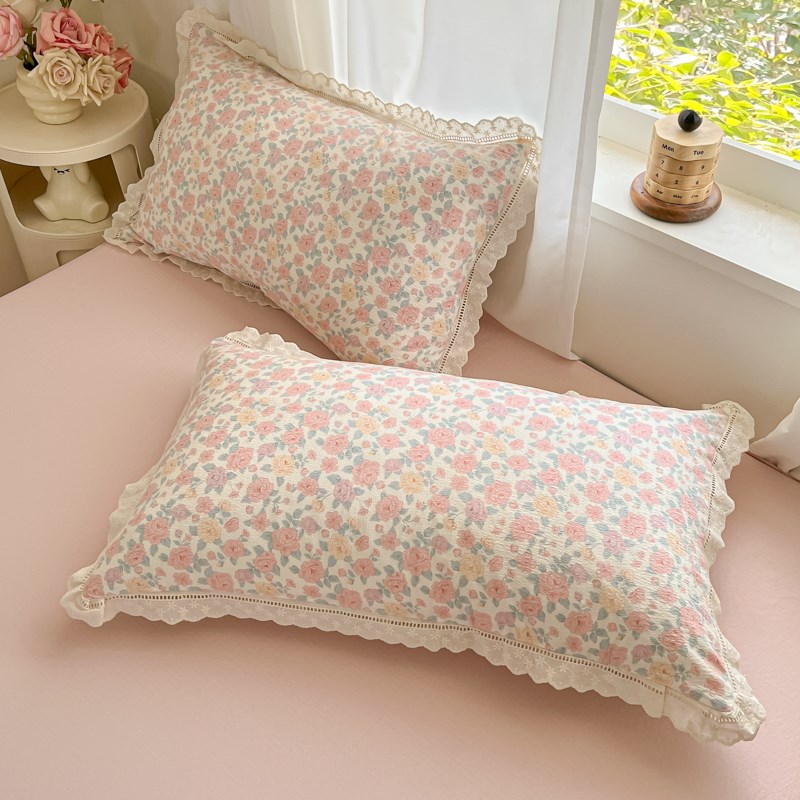 A类全棉四件套夏凉被花边被套床单夏被空调被单人学生三件套4