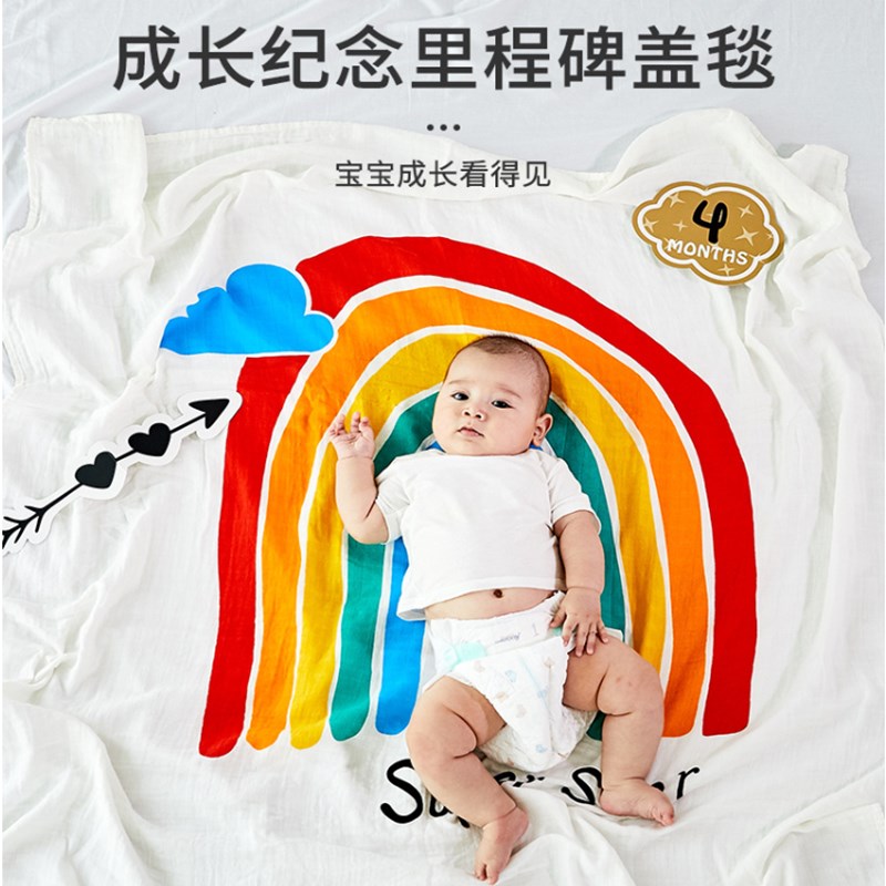 宝宝拍照背景布婴儿满月百天月份摄影道具加厚新生儿拍照毯背景毯