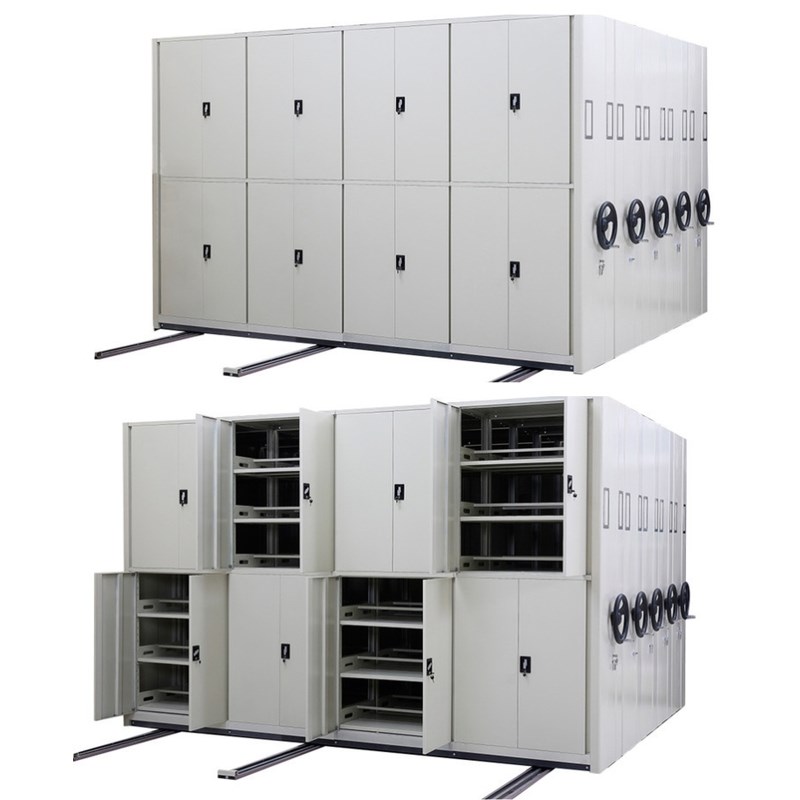 密集架档案室密集柜移动手摇式智能电动钢制档案架书架凭证文件柜