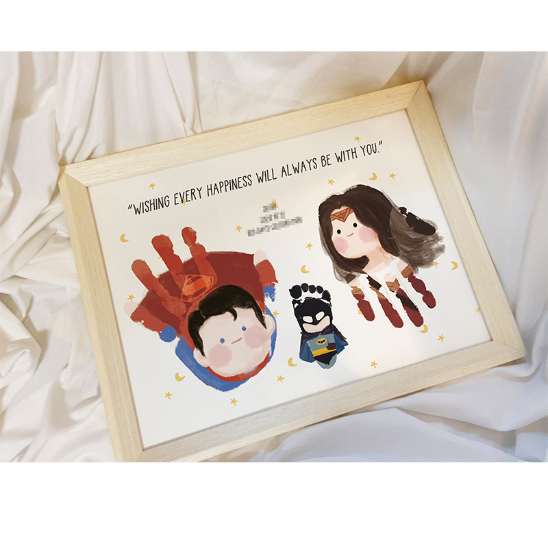 宇与宙宝宝手足印纪念相框画定制手脚印周岁百日礼物婴儿满月摆台